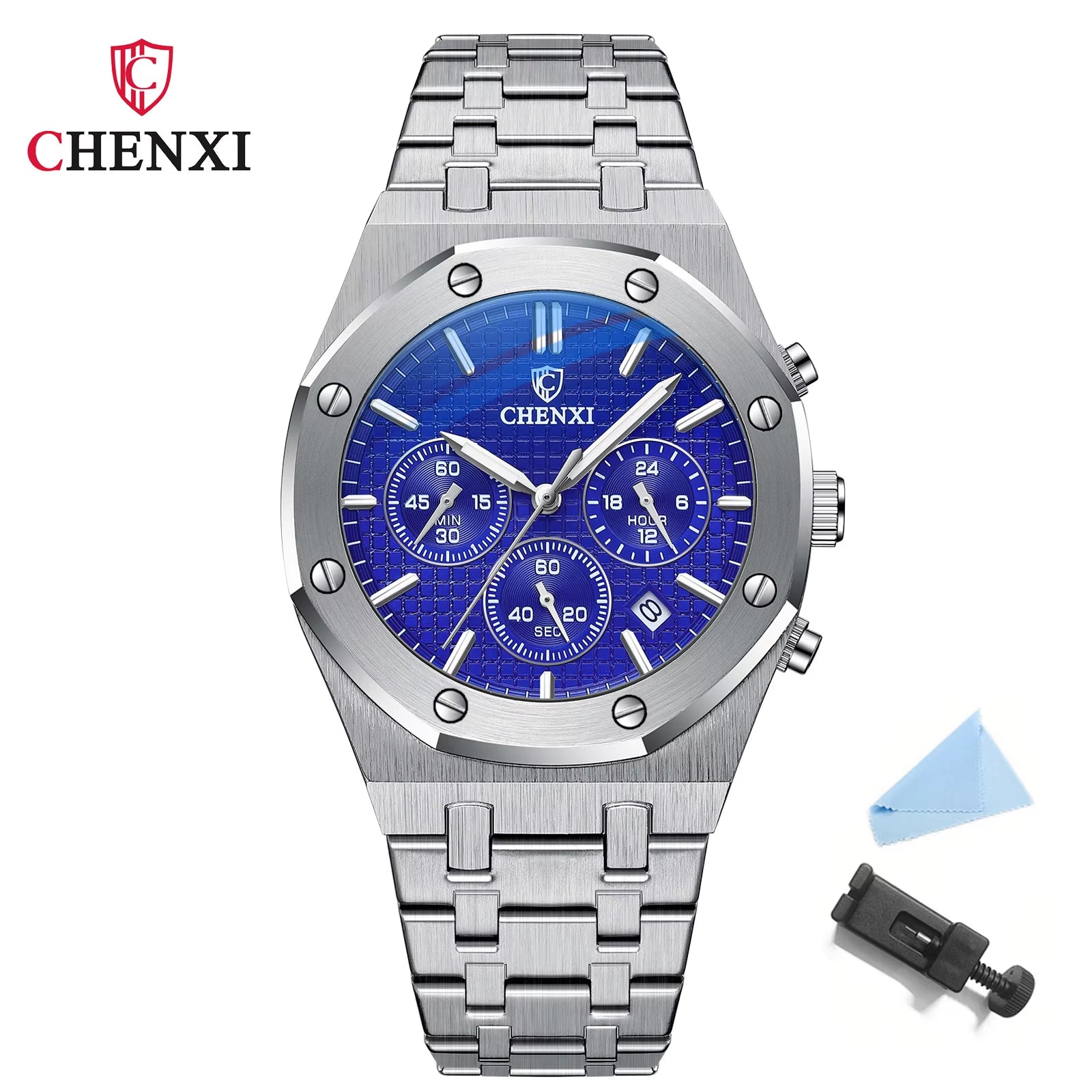 Luxury Business  Man Watch High Quality Chronograph Moon Phase Quartz Watches Original Waterproof Clock Male New 2025
