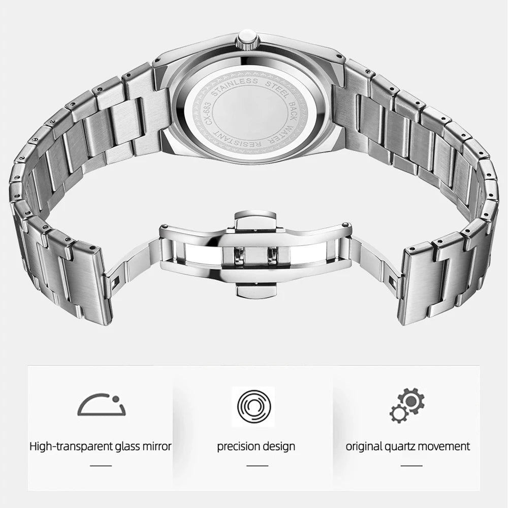 Luxury Quartz Man Wristwatch Business Sport Men Watches Waterproof Luminous Date Stainless Steel Men'S Watch for Male