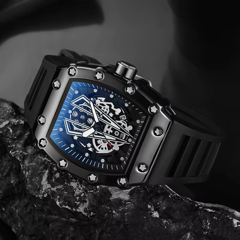 New Men'S Watch Fashion Automatic Quartz Watch Waterproof Watch Sport Men'S Silicone Watch Band Quartz Watch Best Gift