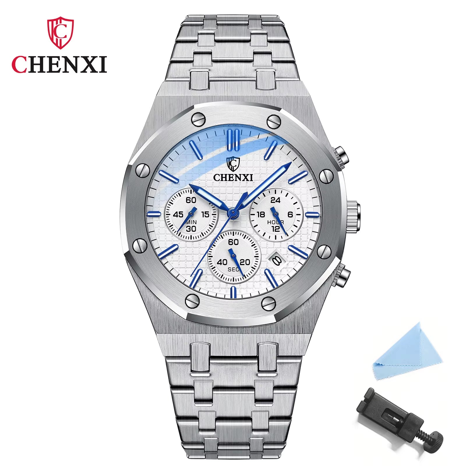 Luxury Business  Man Watch High Quality Chronograph Moon Phase Quartz Watches Original Waterproof Clock Male New 2025