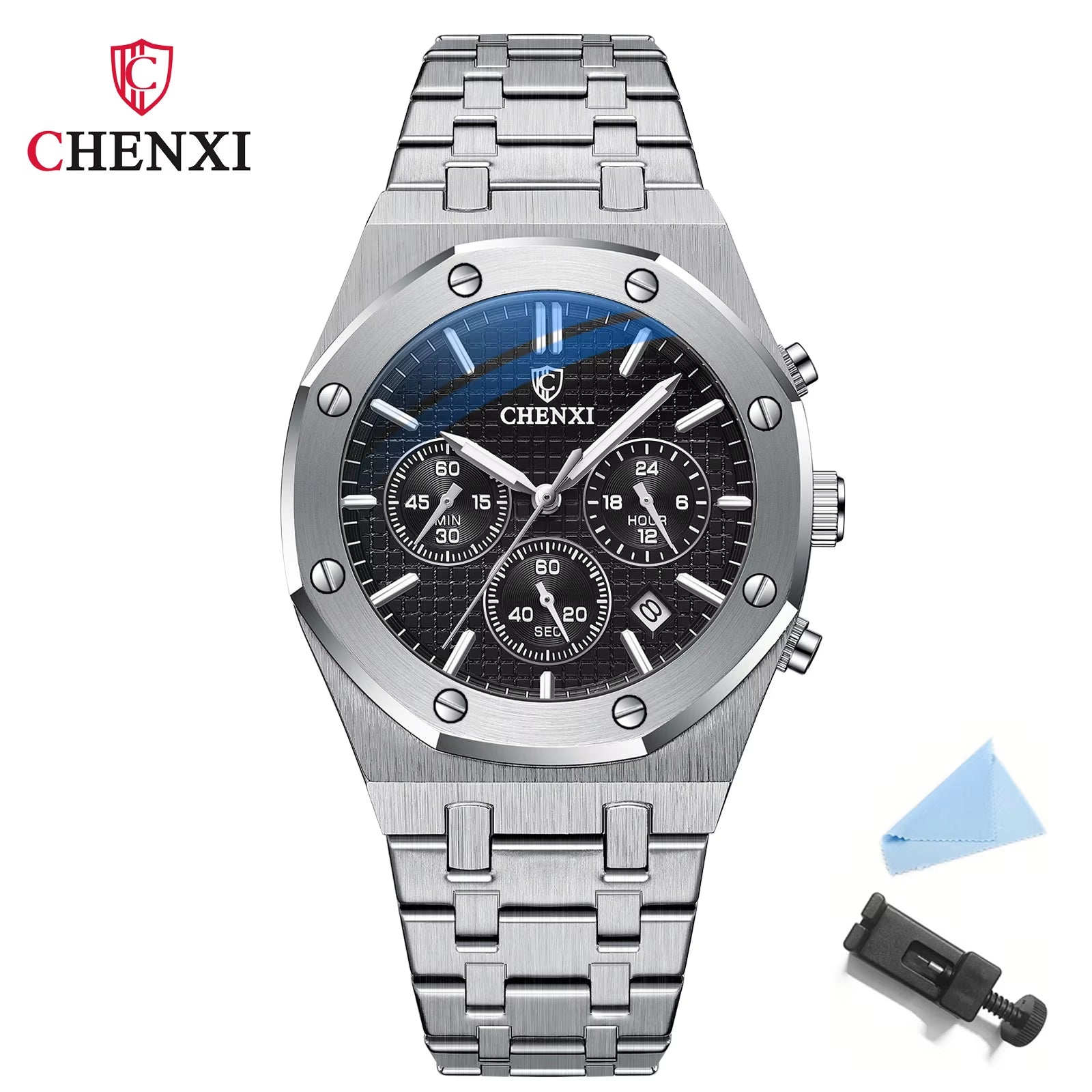 Luxury Business  Man Watch High Quality Chronograph Moon Phase Quartz Watches Original Waterproof Clock Male New 2025